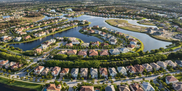 Aerial,View,Of,Nice,South,Florida,Suburban,Housing,Community